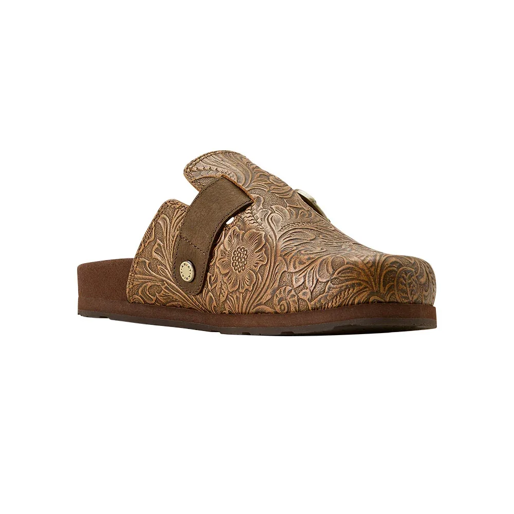 Ariat Women's Country Mule Brown Floral Embossed Casual