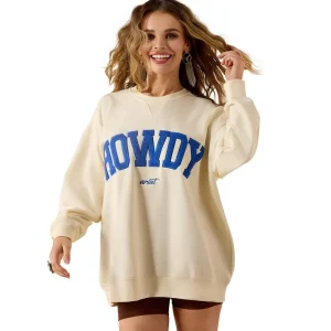 Ariat Women's Cream & Blue Collegiate Howdy Sweatshirt