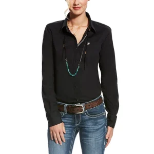 Ariat Womens Kirby Black Stretch Button Down Shirt