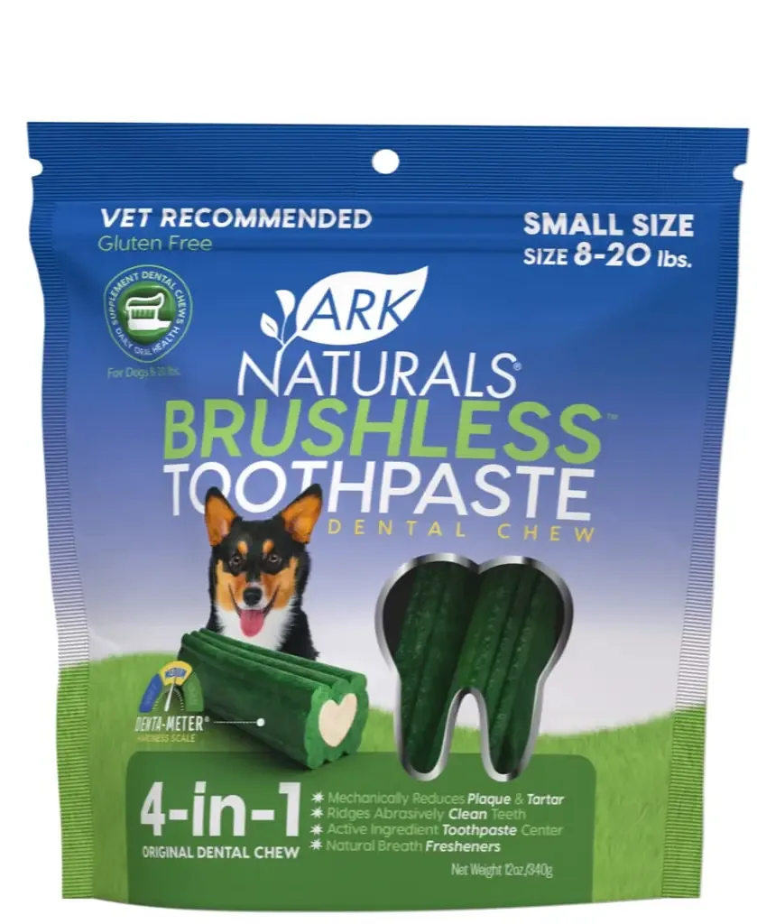Ark Naturals Brushless Toothpaste Dental Chews for Small Breeds — Freshens Breath