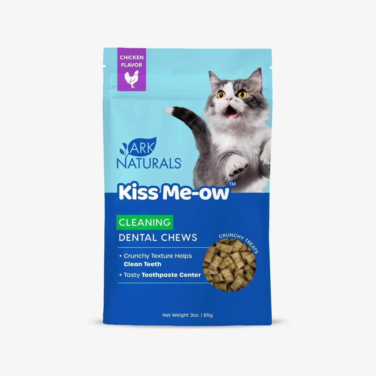 Ark Naturals Cat Dental Chews Kiss Me-Ow Cleaning Chicken, 3 oz