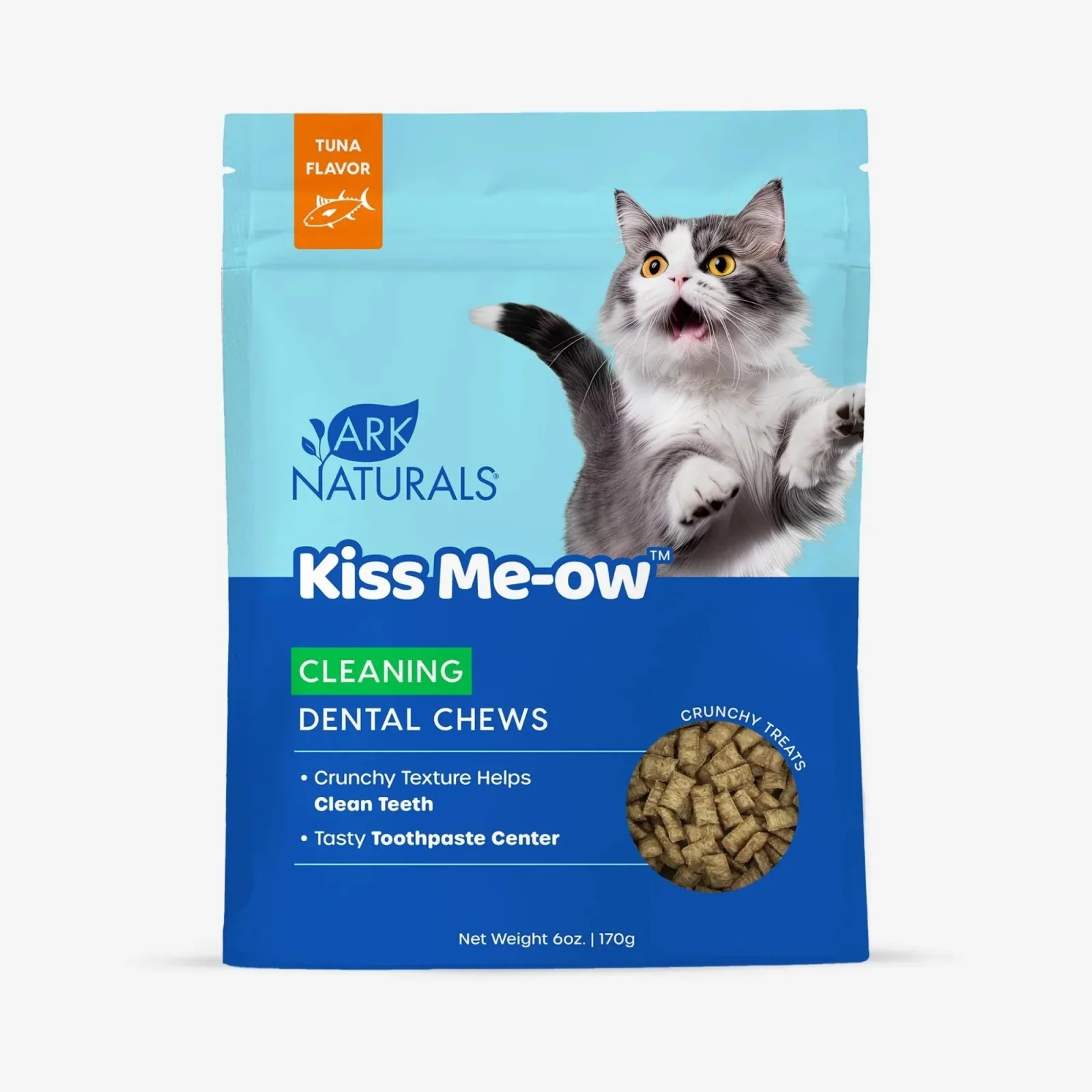 Ark Naturals Cat Dental Chews Kiss Me-Ow Cleaning Tuna, 6 oz