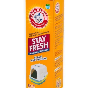 Arm & Hammer Drawstring Liner for Cat Litter Pan Clear 12ct LG