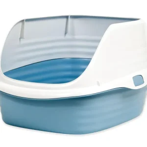 Arm & Hammer Rimmed Wave Cat Litter Pan Pearl White/Dark Gray LG