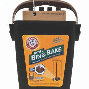 Arm & Hammer Swivel Bin & Rake Black One Size