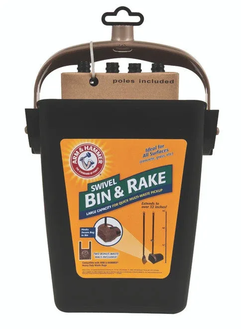 Arm & Hammer Swivel Bin & Rake Black One Size - Image 2