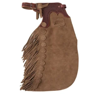 Arrow M Saddlery Tooled Basket Stamp Yoke Saddle Brown 4-5T Youth Chaps