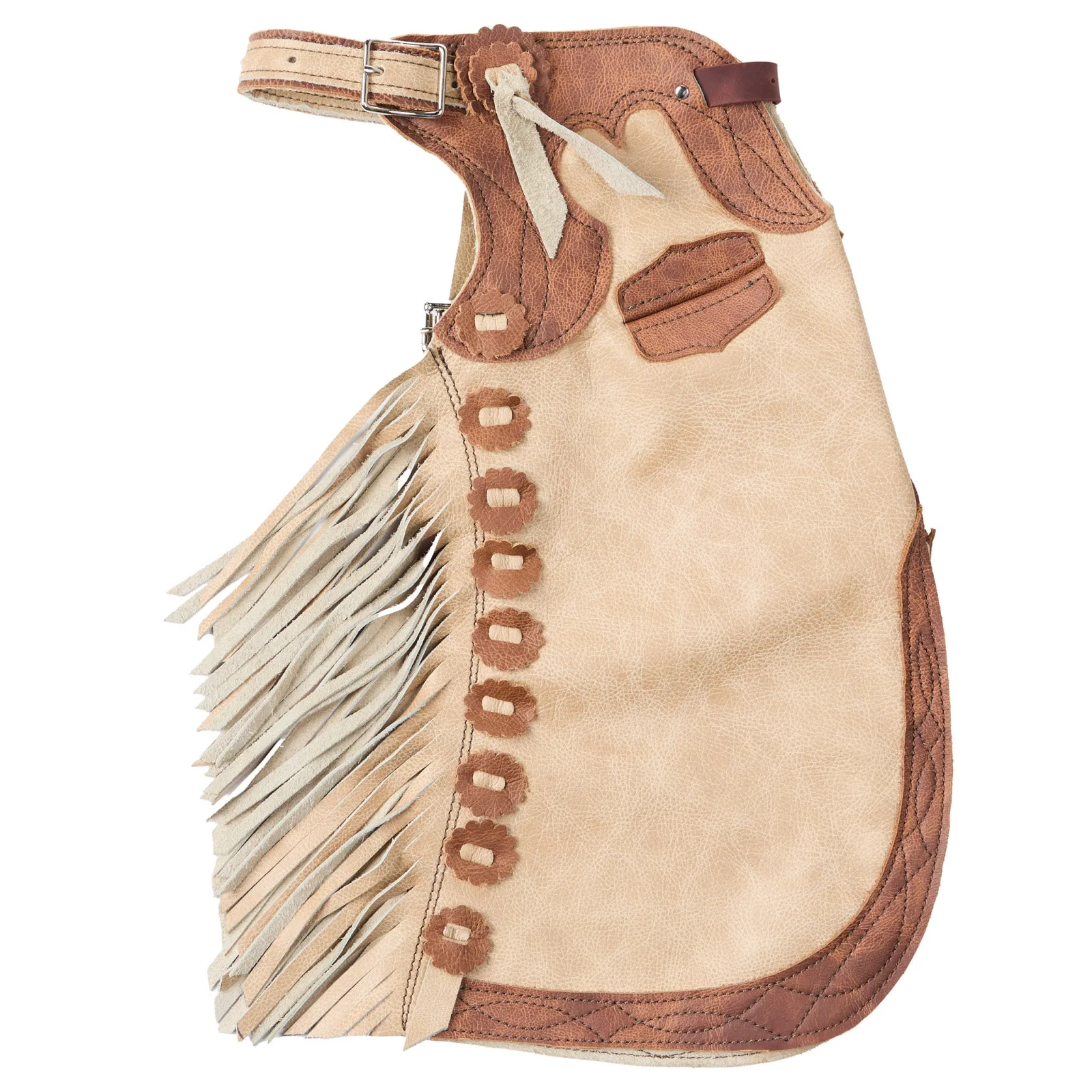 Arrow M Saddlery Vanilla and Saddle Brown 2-3T Youth Chaps - Image 2