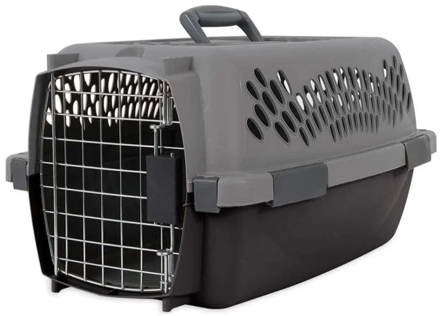Aspen Pet Fashion Pet Porter Kennel Dark Gray and Black
