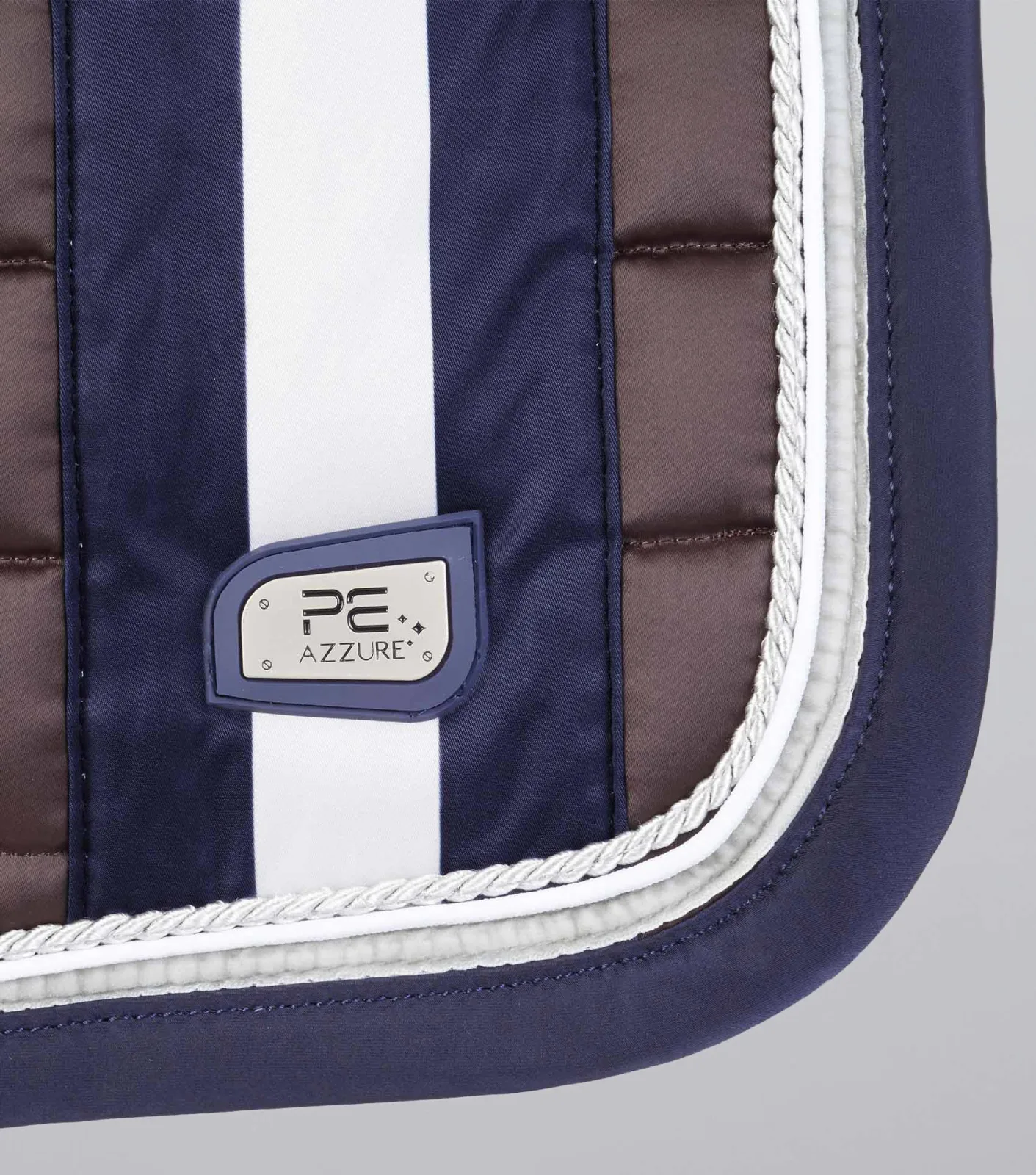 Azzure Anti-Slip Satin Dressage Square Brown - Image 2