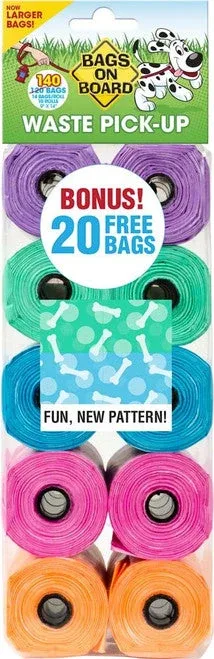 Bags on Board Waste Pick-up Bags Refill Green, Purple, Pink, Blue 140 Count - Image 2