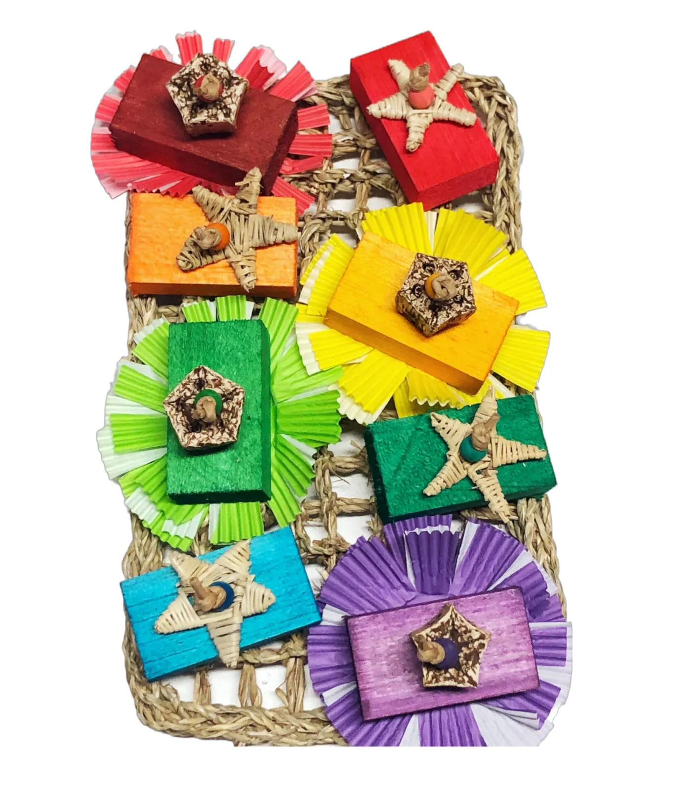 Balsa Block Seagrass Mat: Foraging Bird Toy - Image 2