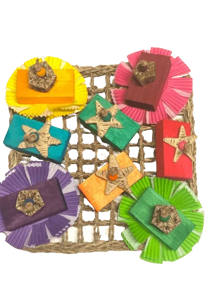 Balsa Block Seagrass Mat: Foraging Bird Toy