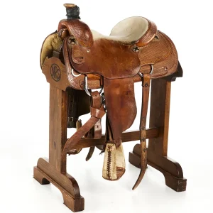Bar M Saddlery Used 15in 1/2 Breed Waffle Stamp Team Roper