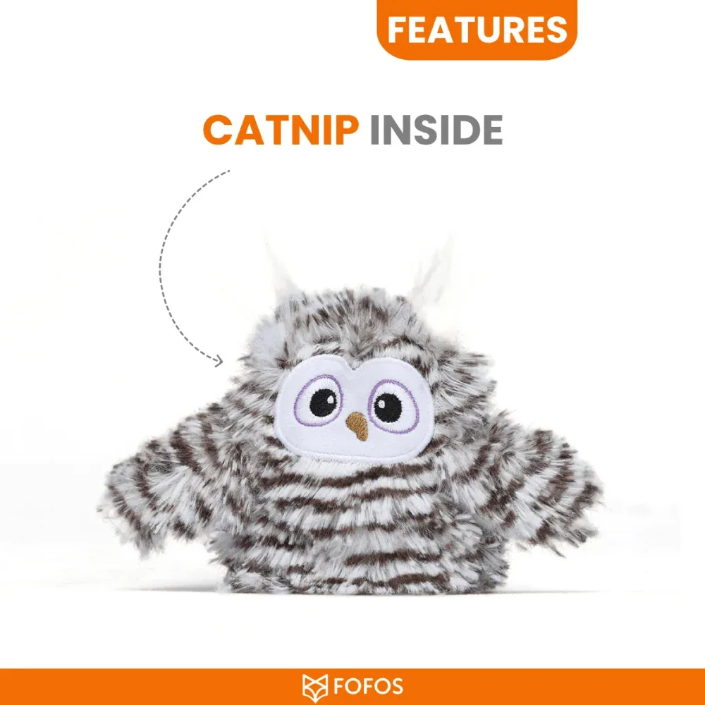 Barkbutler x Fofos Flapping Owl Chirping Interactive Toy for Cats (Brown) - Image 2