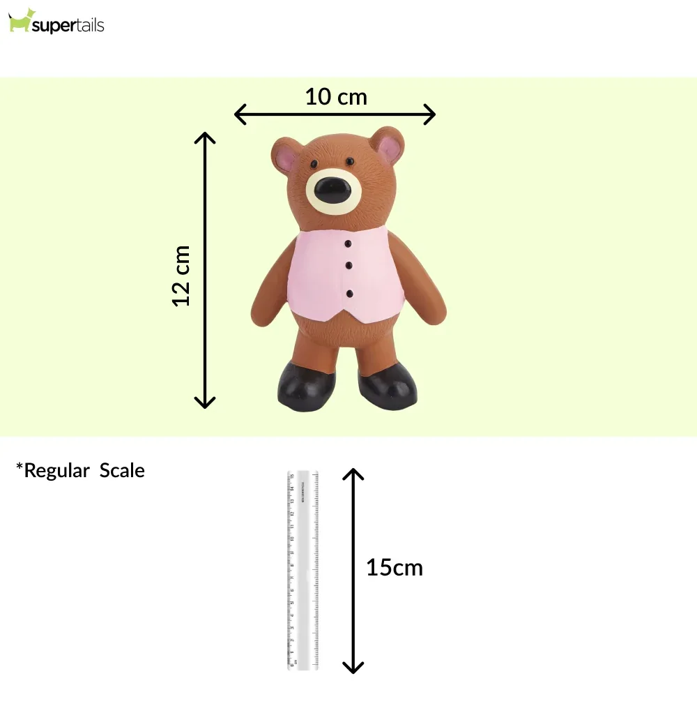 Barkbutler x Fofos Latex Bear Squeaky Toy for Dogs (Brown) - Image 2