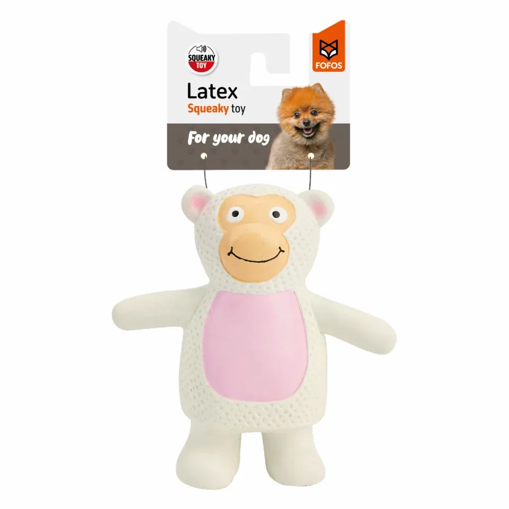 Barkbutler x Fofos Latex Monkey Squeaky Toy for Dogs (Grey)