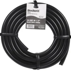Beckett Black Vinyl Pond Tubing 20 Foot Roll 1/2" ID x 20 Feet