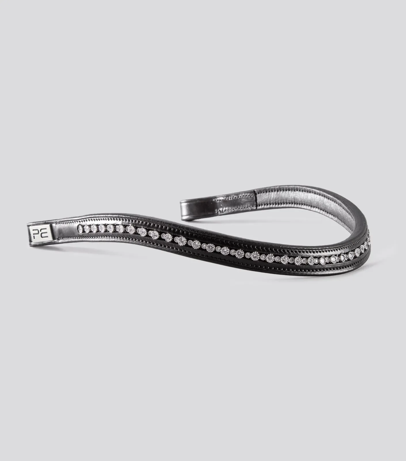 Bergamo Shaped Diamante Browband Black