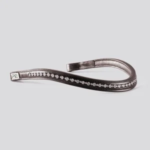 Bergamo Shaped Diamante Browband Brown