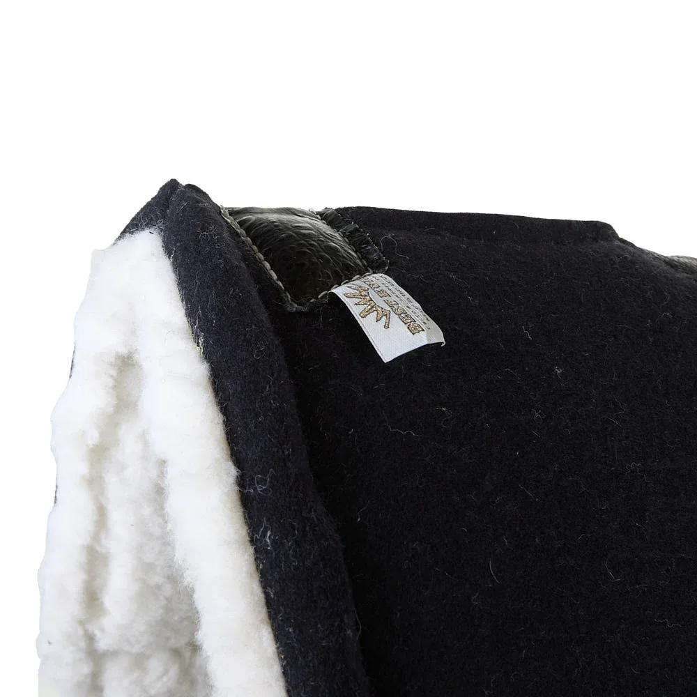 Best Ever Pads 1in Black Kush Saddle Pad with Fleece Bottom and Croc Wear Leathers - Image 2