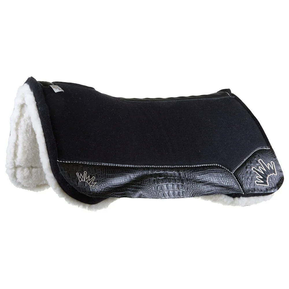 Best Ever Pads 1in Black Kush Saddle Pad with Fleece Bottom and Croc Wear Leathers