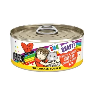 BFF Cat Omg Chicken and Salmon Stir It Up Dinner in Gravy 5.5 oz. 8 ct