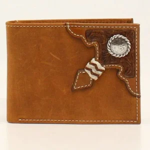 Bifold Embossed Rawhide Knot Concho Tab WalletBr