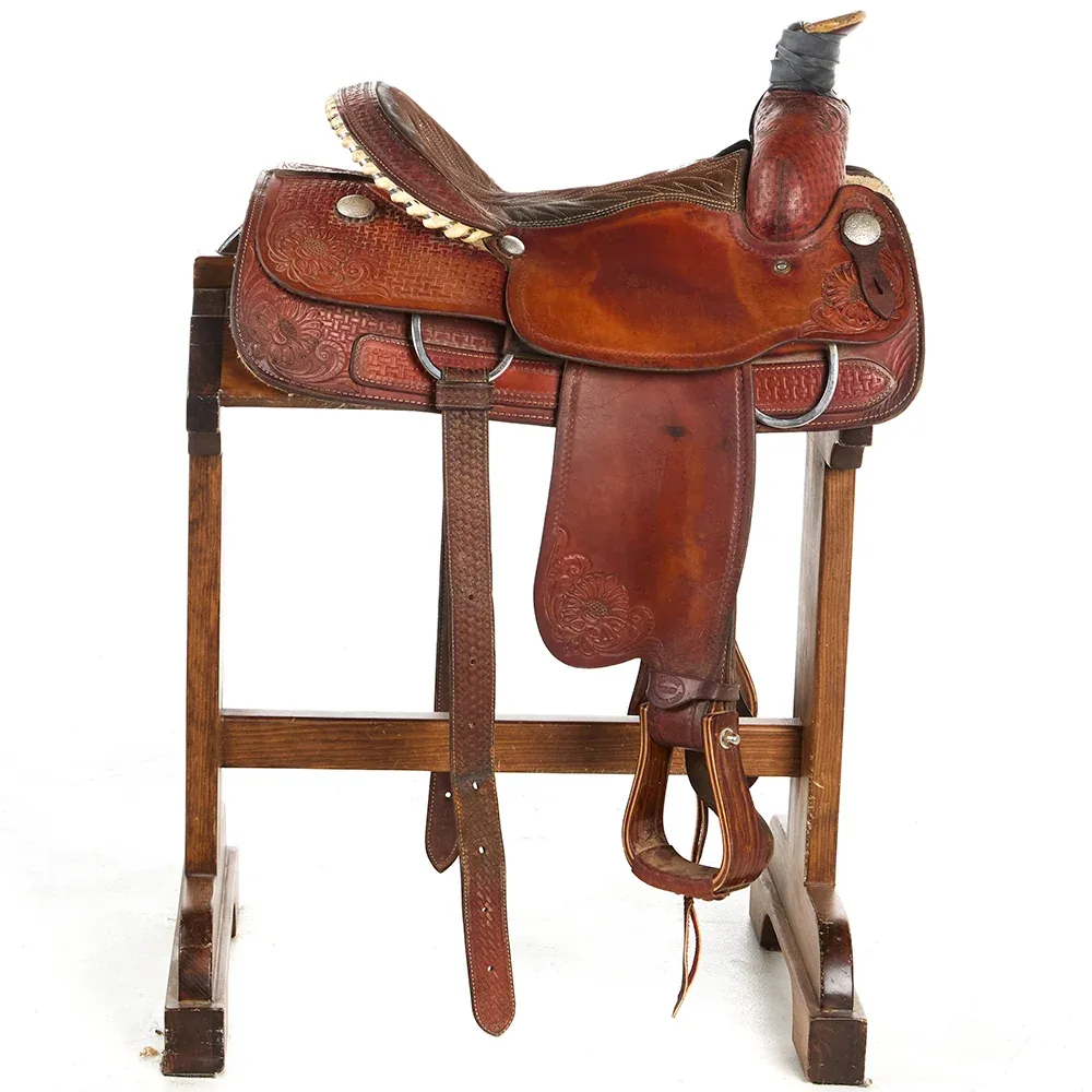 Billy Cook Used 15.5in 3/4 Breed Combo Tooled Team Roper - Image 2