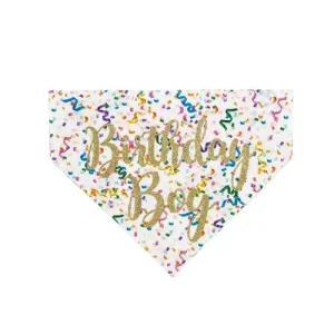 Birthday Boy Dog Bandana - White