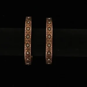 Blazin Roxx Aztec Hoop Rhinestone EarringsCopper