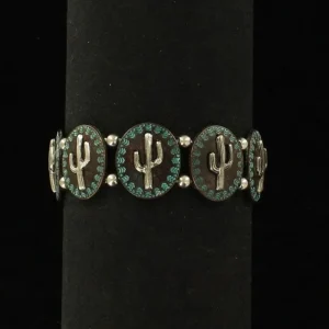 Blazin Roxx Cacti Discs Stretch BraceletPatina