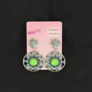 Blazin Roxx Drop Colorful EarringsBlue Green