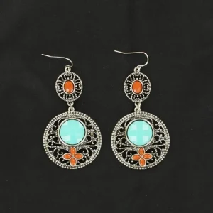 Blazin Roxx Drop Stone EarringsTurquoise Red