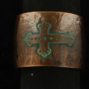 Blazin Roxx Hammer Copper Cross Cuff BraceletTurq