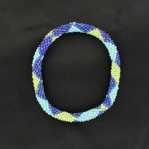 Blazin Roxx Patterned Beaded BraceletBk/Wh