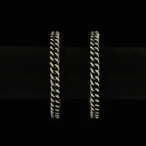Blazin Roxx Rope Hoop EarringsBk/Wh