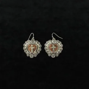 BlazinRoxx TripleHeart Fancy Dangle EarringsBk/Wh