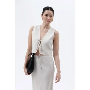 Blu Pepper Ladies Front Tie Cropped Vest