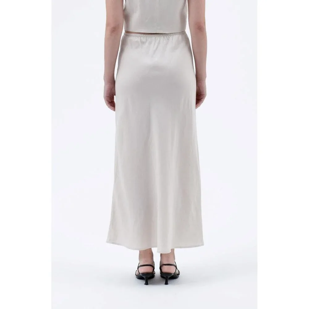 Blu Pepper Natural High Waist Front Tie Midi Skirt - Image 2
