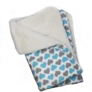Blue and Gray Hearts Fleece-Ultra-Plush Blanket