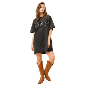 Blue B Womens Black Star Stitched Howdy Tee Dress