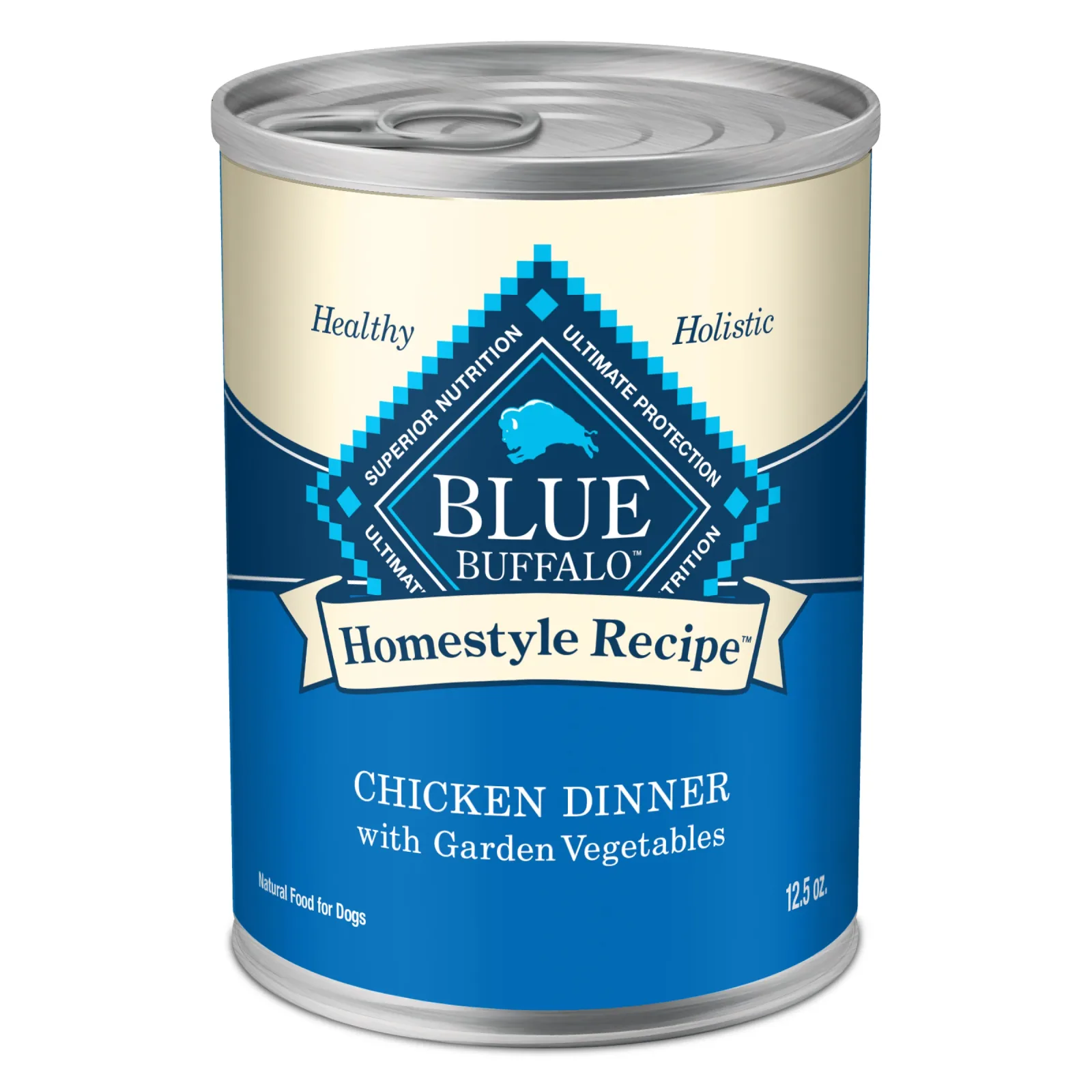 Blue Buffalo Homestyle Recipe Adult Wet Dog Food, Made with Natural Ingredients, Chicken Dinner With Garden Vegetables, 12.5-oz. Can
