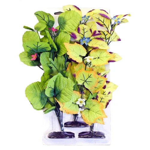 Blue Ribbon ColorBurst Florals Broad Leaf Flower Cluster Aquarium Plant Assorted 3 Pack - Image 2