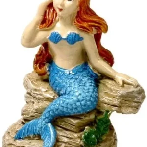 Blue Ribbon Exotic Environments Poised Mermaid Aquarium Ornament