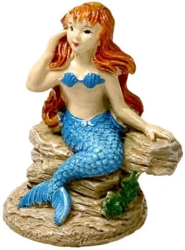 Blue Ribbon Exotic Environments Poised Mermaid Aquarium Ornament