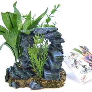 Blue Ribbon Rock Arch with Plants Ornament