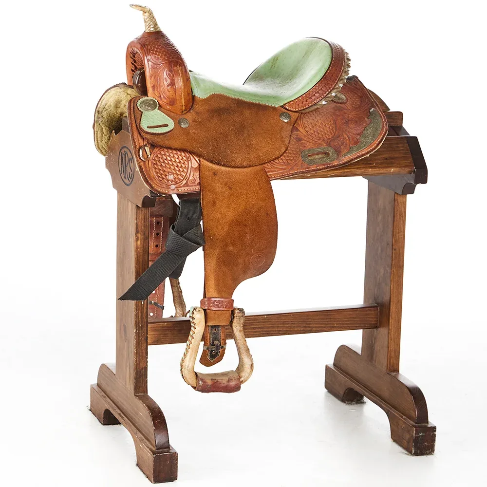 Blue River 14.5in 3/4 Tooled Floral and Basket Stamped Barrel Saddle
