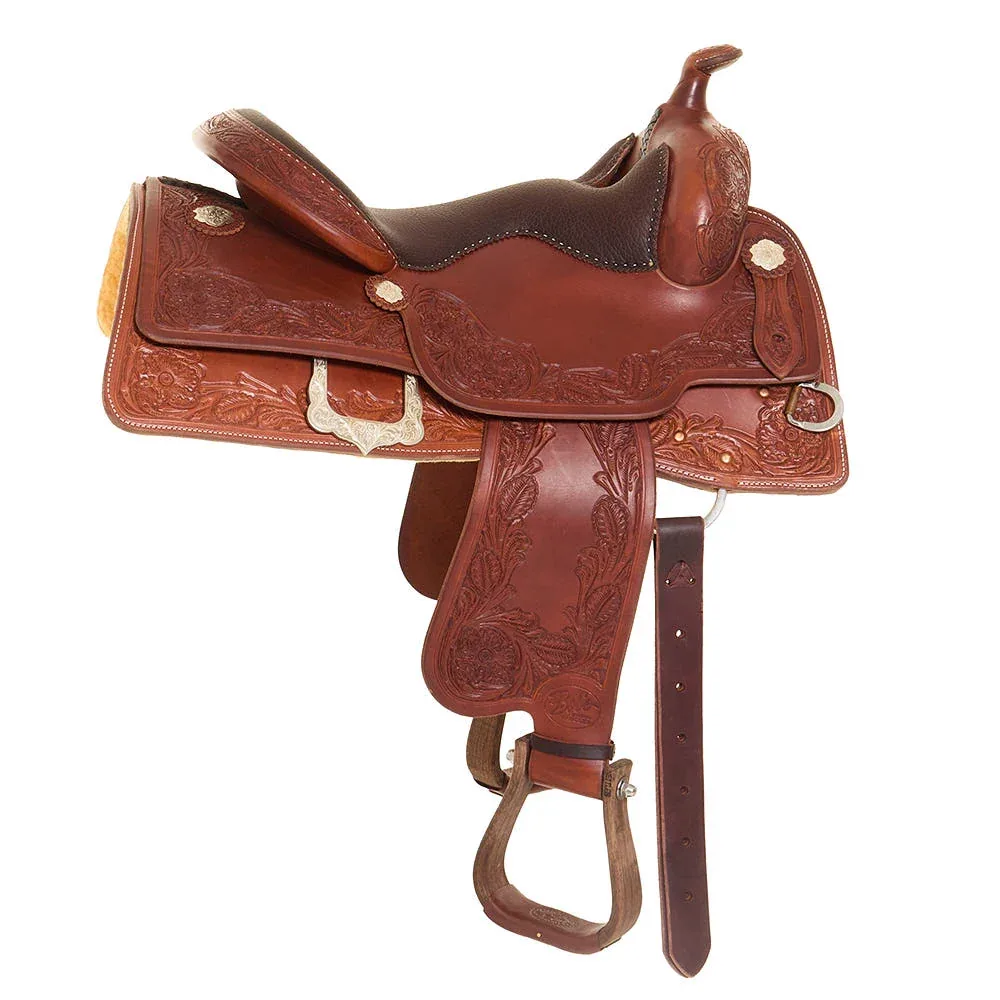 Bob`S Custom Saddles 15.5in Wild Rose Border Lady Reiner Saddle - Image 2