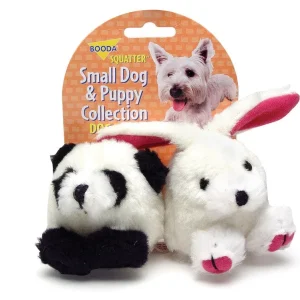 Booda Squatter Panda/Rabbit Small Dog & Puppy Toy Multi-Color SM 2pk